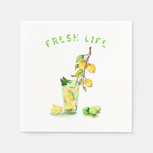 Lemon Juice Drink Lemonade Summer Party Napkins Servet (Voorkant)