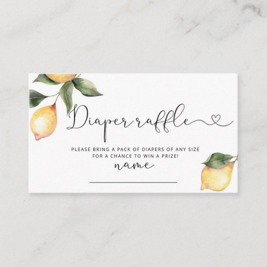 Lemon-kaartenkaartje Informatiekaartje (Voorkant)