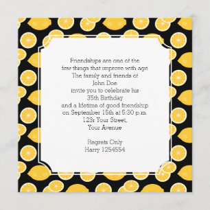Lemon Kawaii Citrus Birthday Party Kaart