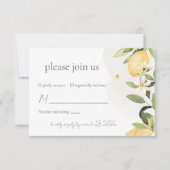 Lemon Kissed Huwelijk RSVP Kaart (Voorkant)