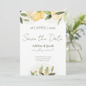 Lemon Kissed Save the Date Card (Staand voorkant)
