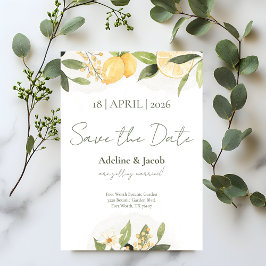 Lemon Kissed Save the Date Kaart