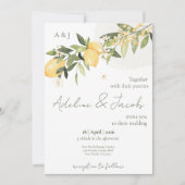 Lemon Kissed Wedding Invitation Kaart (Voorkant)