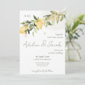 Lemon Kissed Wedding Invitation Kaart (Staand voorkant)
