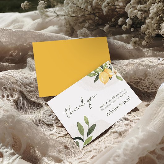 Lemon Kissed Wedding Thank You Card Bedankkaart