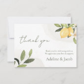 Lemon Kissed Wedding Thank You Card Bedankkaart (Voorkant)