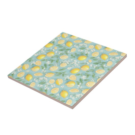 Lemon Kitchen Citroenen Patroon Tegeltje (Zijkant)
