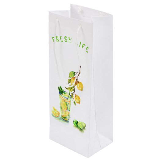 Lemon Koeldrank Feest Wijn Cadeautas - Aangepaste  (Achterkant Gekanteld)