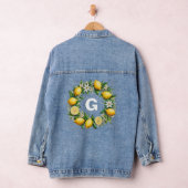 Lemon Krans Monogrammed Initiaal Elegant Stijlvol Denim Jacket (Hangar)