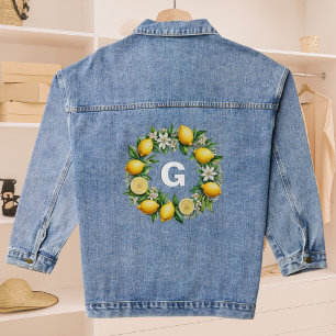 Lemon Krans Monogrammed Initiaal Elegant Stijlvol Denim Jacket