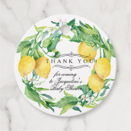 Lemon krans Waterverf Baby shower Dank u Bedankjes Labels