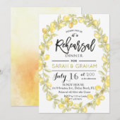 Lemon krans Waterverf repetitie uitnodiging (Voorkant / Achterkant)