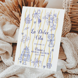 Lemon La Dolce Vita Bridal Shower Welcome Reclamebord Met Voetstuk