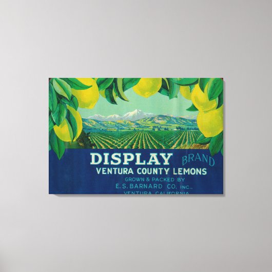 Lemon LabelVentura, CA Canvas Afdruk (Voorkant)
