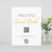 Lemon Lavender Digitaal Gastenboek QR Code Sign (Staand voorkant)
