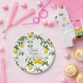 Lemon Leaf Flower Citrus Summer Vrijgezellenfeest Papieren Bordje (Feest)