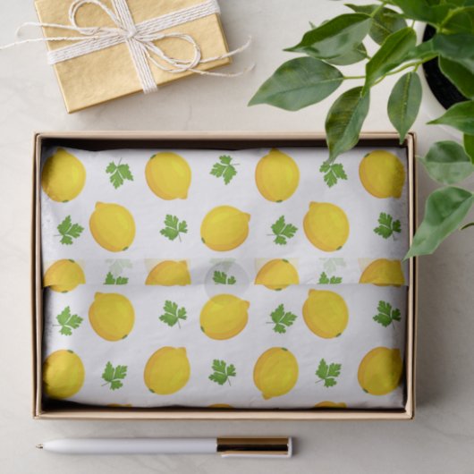 Lemon Leaf Fruit Pattern-deduplicatiedocument Tissuepapier (Geschenk)