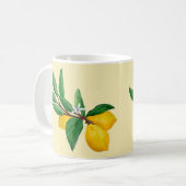 Lemon Leaf Watercolor Design | Citrus Yellow Koffiemok (Voorkant links)