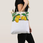 Lemon Leaf Watercolor Tote | Taupe Amalfi Citrus Tote Bag (Dichtbij)