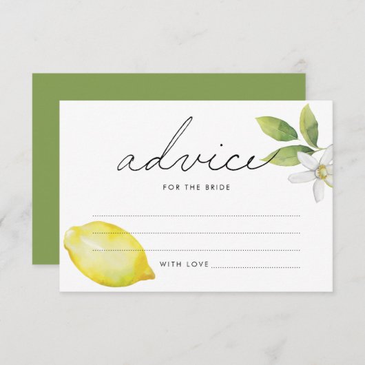 Lemon, Leaves & Floral Advice Kaart (Voorkant / Achterkant)