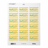 Lemon Leaves Yellow & Green | Gepersonaliseerd Etiket (Full Sheet)