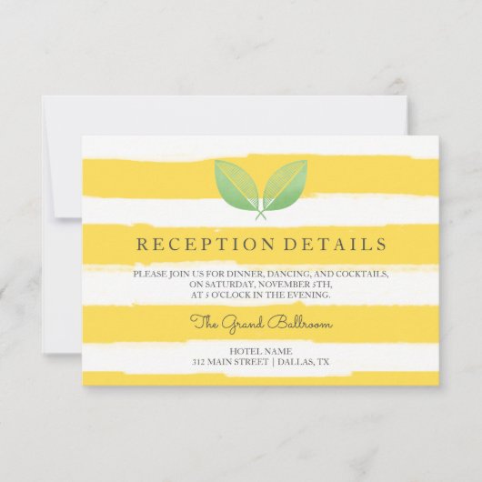 Lemon Leaves Yellow & Green | Ontvanggegevens Kaart (Voorkant)