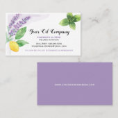 Lemon, ledemon en essentiële oliën visitekaartje (Voorkant / Achterkant)