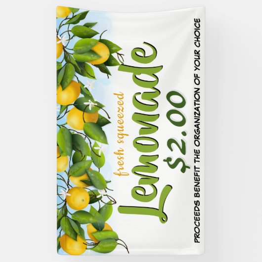 Lemon Lemonade Stand Fundraiser Spandoek (Verticaal)