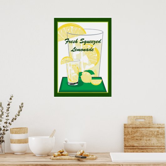Lemon Lemons Lemonade Fresh Squeezed 20x18 Poster (Keuken)