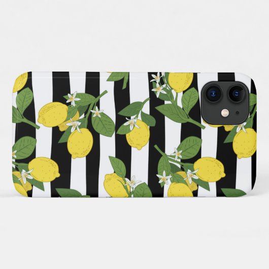 Lemon Lemons Yellow Black Stripes Case-Mate iPhone Case (Achterkant (horizontaal))