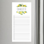 Lemon Lijst - Aangepast magnetisch notebookscherm Magnetisch Notitieblok<br><div class="desc">Het ontwerp van het lijst van de Lemon wordt aangepast met jouw naam dat met aanplakborden van de vinknotitie wordt gevoerd.</div>