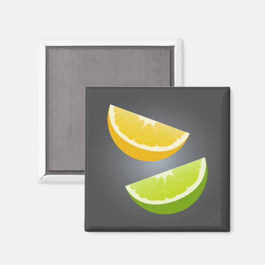 Lemon & Lime Citrus Slice Refrigerator Magnet (Voorkant / Achterkant)