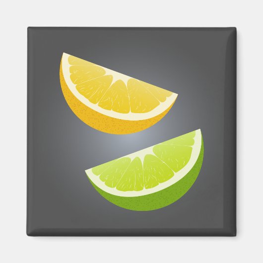 Lemon & Lime Citrus Slice Refrigerator Magnet (Voorkant)