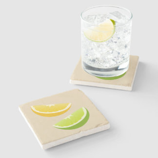 Lemon & Lime Citrus Stone Coaster Stenen Onderzetter