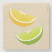 Lemon & Lime Citrus Stone Coaster Stenen Onderzetter (Voorkant)