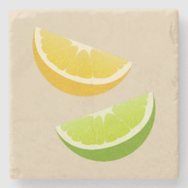 Lemon & Lime Citrus Stone Coaster Stenen Onderzetter