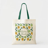 Lemon Lime Cute Patterned Library Books Tote Bag (Voorkant)