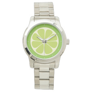 Lemon Lime Green Juicy Summer Citrus Fruit Slice Horloge
