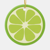 Lemon Lime Green Juicy Summer Citrus Fruit Slice Keramisch Ornament (Voorkant)