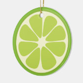 Lemon Lime Green Juicy Summer Citrus Fruit Slice Keramisch Ornament (Links)