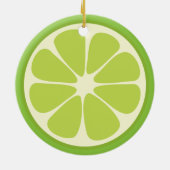 Lemon Lime Green Juicy Summer Citrus Fruit Slice Keramisch Ornament (Achterkant)
