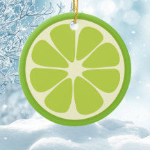 Lemon Lime Green Juicy Summer Citrus Fruit Slice