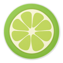Lemon Lime Green Juicy Summer Citrus Fruit Slice Keramische Knop