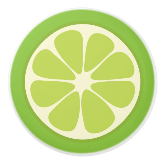 Lemon Lime Green Juicy Summer Citrus Fruit Slice Keramische Knop (Voorkant)
