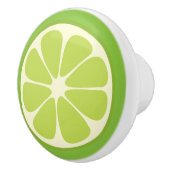 Lemon Lime Green Juicy Summer Citrus Fruit Slice Keramische Knop (Rechts)