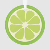 Lemon Lime Green Juicy Summer Citrus Fruit Slice Ornament (achterkant)