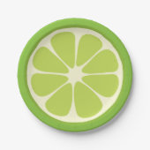 Lemon Lime Green Juicy Summer Citrus Fruit Slice Papieren Bordje (Voorkant)