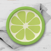 Lemon Lime Green Juicy Summer Citrus Fruit Slice Papieren Bordje