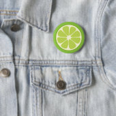 Lemon Lime Green Juicy Summer Citrus Fruit Slice Ronde Button 5,7 Cm (In situ)