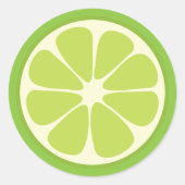 Lemon Lime Green Juicy Summer Citrus Fruit Slice Ronde Sticker (Voorkant)